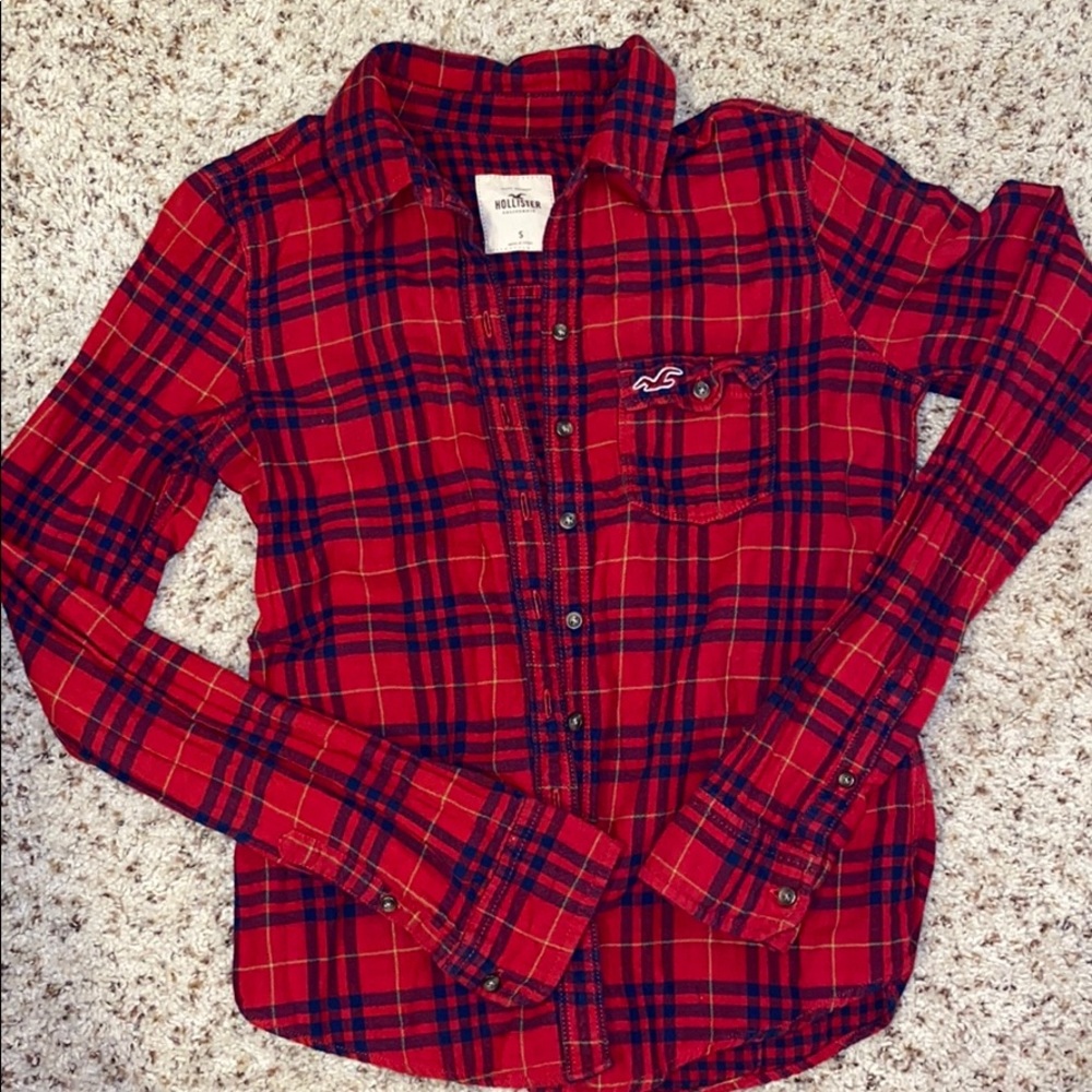 Red Hollister womens flannel size small